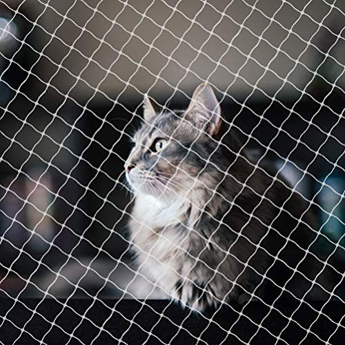 Petboss Anti-Fall Cat Netting Mesh Fence, Transparent Nylon for Dogs & Cat, Pet Safety Net for Balcony/Stairs/Window - 10x20Ft