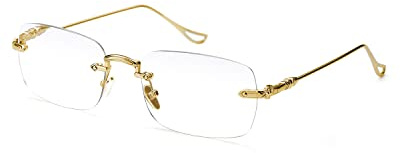 TERAISE Rahmenlose Metall-Lesebrille für Männer/Frauen Blaulichtblockierung – randlose modische bequeme Computer-Brille