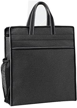 enyuwlcm Oxford Zippered Document Bag with Handle File Tote Bag Pouch for Carrying Paper Files Books Filing Folder 1 Pack (Black)