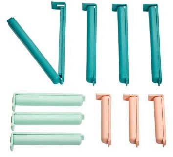 10 Mixed Food Storage and Bag Sealing Clips - Assorted Colours