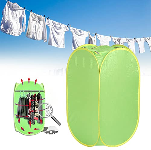 Leftwei Secadora Portátil Eléctrica Plegable de 3 Niveles, 220V 800W, Mini Secadora de Ropa para Apartamentos y Lavandería, Verde