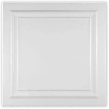 Polystyrene Ceiling Tiles Suspended Cladding Panel Tile White (8 Tiles 50cmx50cm - 1.96 m2 Coverage)