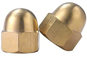 M3 M4 M5 M6 M8 M10 M12 M14 M16 M18 M20 Messing-Hutmuttern Kupfer Dekorative Kuppelkopfabdeckung Halbkreismutter (Color : Gold_M4-5pcs)