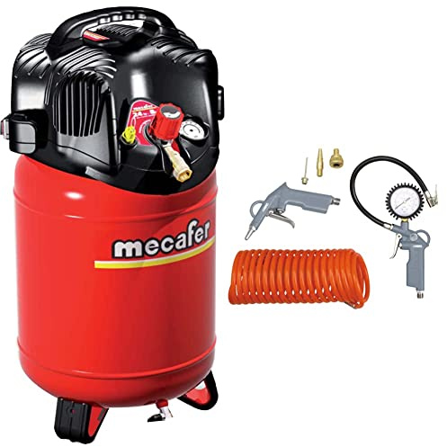 Compresseur 24l 1,5hp Twenty & ABAC 6 Pièces Kit d'Accessoires Pour Compresseur G-813, Comprenant un Gonfleur de Pneus, une Soufflette, un Tuyau en Spirale, 3 Embouts de Gonflage