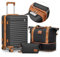 Joyway Hartschalen Koffer Set 3 Stück,Handgepäck Reisekoffer 4 Rollen Leicht, Rollkoffer mit Trolley und TSA-Schloss, S, 35L+30L,Schwarz