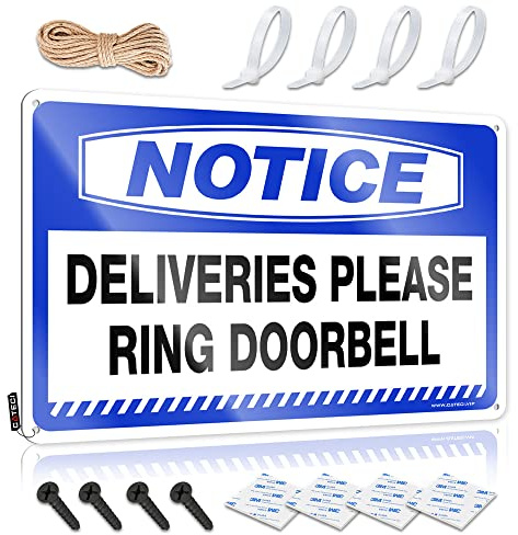 Room Door Decor Notice Deliveries Please Ring Doorbell Tin Sign Funny Outdoor Decor Man Cave Decor and Accessories (Size : 30X40CM)