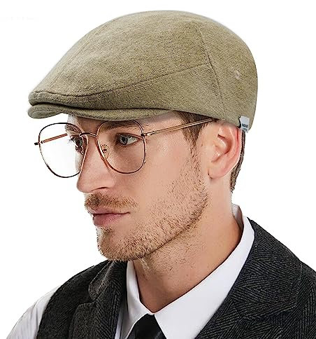 CLAPE Herren Schiebermütze Vintage Newsboy Gatsby Cap Shelby Mütze Cotton Flatcap Traditionelle Tellermütze Barett Cap