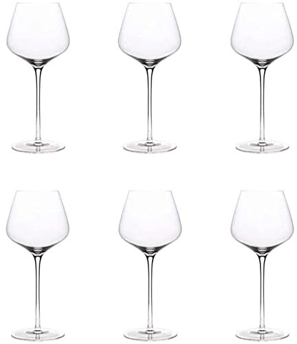 AGAATI Copa de Vino Tinto Copa de Vino Grande con Forma de Globo Copas de Vino de Cristal Regalo para Juego de 530 ml/17,9 oz Fiestas Celebración de Bodas Exquisito (C)