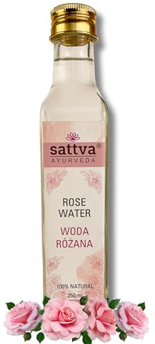 Sattva Rosenvatten ansiktsvatten – Natural Rose Water for Face – ansiktsvatten för oren hud – naturlig rosenhydrolat ansiktstoner, bas för hemlagade ansiktsmasker – 250 ml