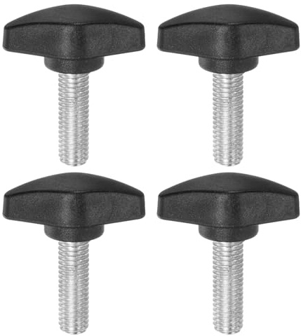 QUARKZMAN 4 Stück Rändelschrauben M8 x 25mm Flügelschraube mit T-förmige Handgriff, Verzinkte Kohlenstoffstahl Gewindebolzen Daumenschrauben 36mm Spannschraubenknopf für Schnellentfernung