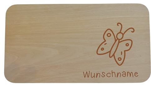 Frühstücksbrettchen Kinder I Brotzeitbrett personalisiert I Schmetterling