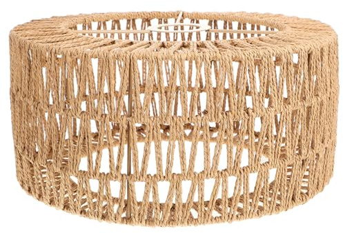 Zerodeko Abat-Jour En Corde De Paille Tissé Pour Plafonnier Rustique Couverture Luminaire Suspendue 11.81X11.81X5.91In Cache LumièRe DéCo Osier Pour Salon Chambre Bureau