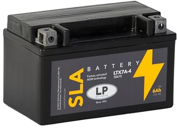 LANDPORT Batterie 12V 7Ah LTX7A-4 Gel kompatibel für Aprilia SR50 WWW, Baotian BT125T, Benzhou YY125T, GT Union Strada 50, Kymco Super