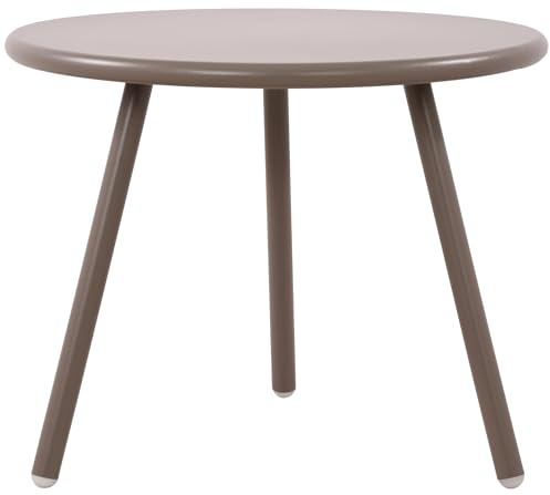 CLP Couchtisch Berea I Runder Loungetisch für draußen und drinnen I Gartentisch wetterfest und UV-beständig I Outdoor Beistelltisch, Farbe:Taupe