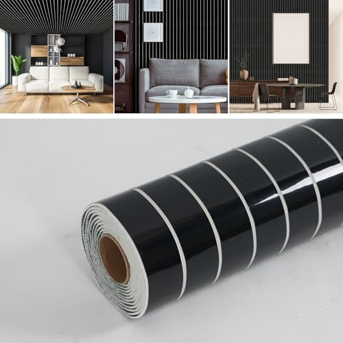 GDWD 3D Wood Effect Self Adhesive Wallpaper, 40cm x 3m Wooden Slats Wrap | Peel and Stick Design, Waterproof Faux Wood Panel, Wall Covering for Living Room Bedroom Furniture, White