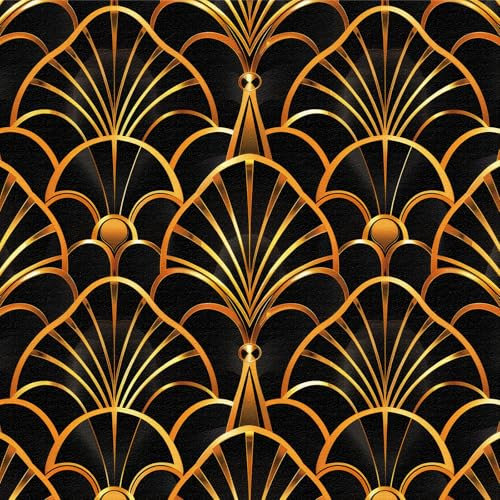 Selbstklebende Tapete Geometrisch,44 x 300cm Tapete Schwarz Gold Streifen Tapete Selbstklebende Tapete Gestreift Gold Klebefolie Tapete Möbelfolie Selbstklebend für Badezimmer Wohnzimmer Schlafzimmer