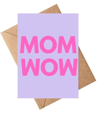 Lavender in Life Muttertagskarte – „MOM - WOW“ – Hochwertige Grußkarte für Mama mit Umschlag – Perfekte Karte zum Muttertag, Geburtstag & als Geschenk für Mütter