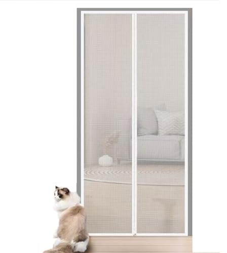 Haustier-Fliegengitter, Passend For Türgrößen Von 85 X 200 Cm, Verhindert, Dass Katzen Hinauslaufen, Fliegengittertür Mit Reißverschluss, Haustiersicheres Netz-Fliegengitter, Katzensicheres Netz-Flieg