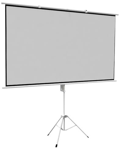 LVSEWOA Schermo per proiettore Portatile con treppiede Antirughe, Schermo cinematografico da 72 Pollici, Schermo per proiettore HD 16:9 per scuole, riunioni, conferenze, Uso Interno ed Esterno