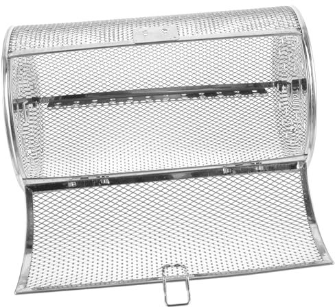 Mikinona Grillkorb Edelstahl Drehspießkorb Für Ofen Und Grill Universeller Ofen Küchenbratkorb Mit Schwenkbarer Stangenhalterung Rostfrei Für Fleisch Pommes Fisch Gemüse