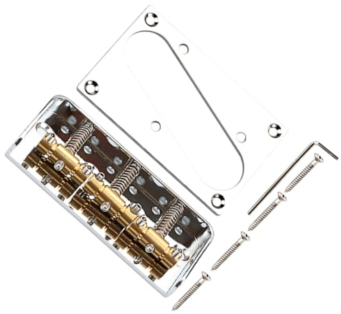 Kisangel Metall-gitarrensteg Gitarren mit Zugplatte Robustes Saitenhalter-teil Gitarrensattelsteg aus Hochwertigem Material für Klangverbesserung und Saitenhalt