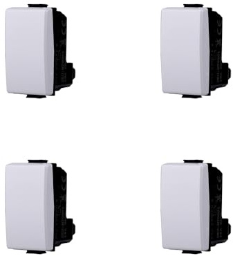 Elektronova Pulsante 1P 10A compatibile Bticino Matix Colore Bianco - Confezione 4 pezzi