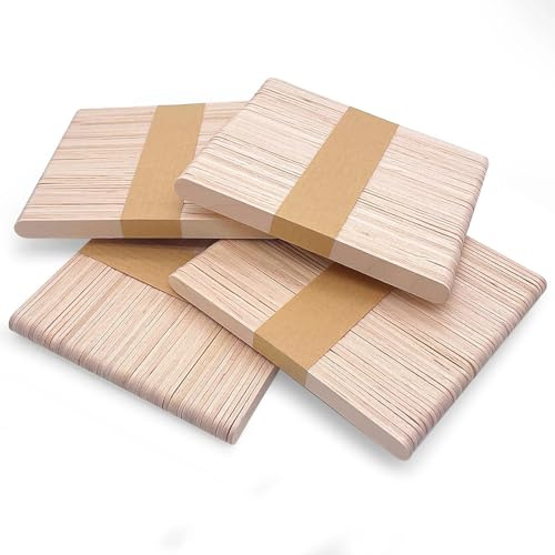 Skythrive 200 PCS Palos Madera, Depresores de Madera, Palitos de Paletas para Manualidades en el Hogar y la Escuela - 114 mm x 9 mm x 2 mm