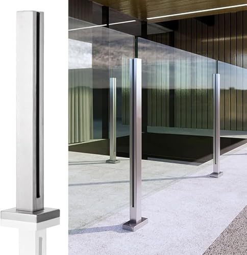 Ringhiera in acciaio inox e vetro per scale e balconi, altezza regolabile 60 – 120 cm, moderno guardavia di sicurezza e design elegante