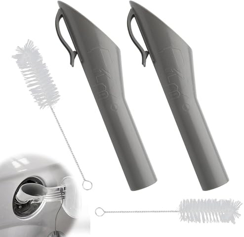 Fuel Funnel, 2Pcs Diesel Fuel Filler Funnel, Grey Emergency Diesels Fuelfiller Funnels with 2Pcs Clean Brush for Car Diesels Funnels Suitable for Diesel Fillingfunnel