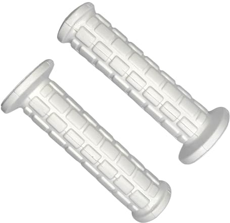 cyclingcolors Manopole manubrio moto 130 mm sinistra 7/8 (22 mm) destra 1 (24 mm) rivestimento antiscivolo installazione facile per moto scooter ciclomotore bianco