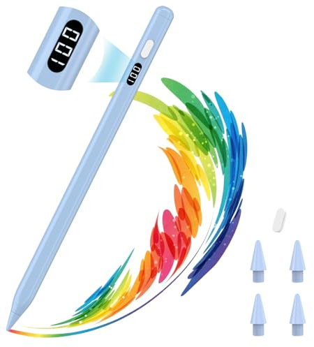 Moko Stylus Für iPad 2018-2026, USB-C Ladestift Mit LED-Anzeige | Neigungserkennung,Handballenerkennung,Für iPad 11/10/9/8/7/6,Air M4/M3/M2/5/4/3,Pro 13/12.9/11,Mini 7/6/5,Schwarz