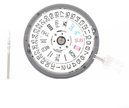 Jonikuper NH36 - Movimiento automático de reloj, mecanismo mecánico de repuesto de calendario dual para profesionales de reparación de relojes, color blanco metálico