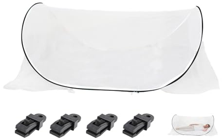 Moustiquaire pliable pop-up pour lit, voyage, camping, intérieur, simple et portable (noir)