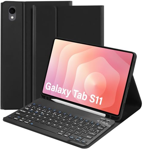 SXNIWBAI Funda con Teclado para Samsung Galaxy Tab S11 11'' 2025 Español Ñ | Magnético Desmontable Bluetooth Teclado para Tablet Samsung Galaxy Tab S11 11 Pulgadas, Funda con Soporte para Lápiz