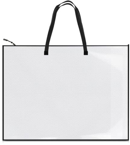 Pengshow A1 Art Folder, A1 Art Portfolio Case, with Handle, 24x36 Inches | A1 Portfolio Case, Clear Grid Folder, Large Format Art Bag,for Posters, Bulletin Boards, Scrapbooks, Keepsake, Art Supplies