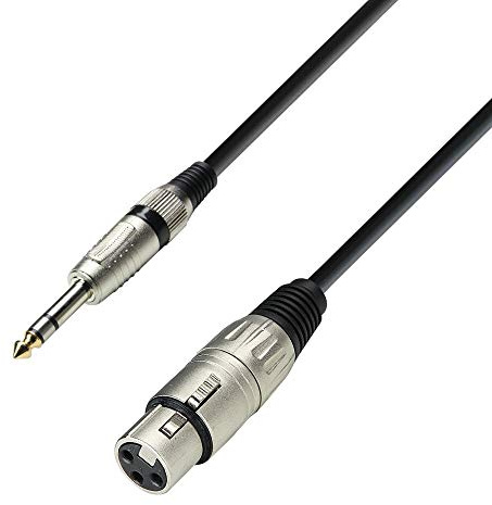 Adam hallkablar K3BFV1000 mikrofonkabel XLR hona till 6,3 mm jack stereo 10 m