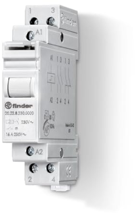 Finder 202282300000PAS Stromstoßschalter, modular, 230 VAC, 2 Schließkontakte, 16 A