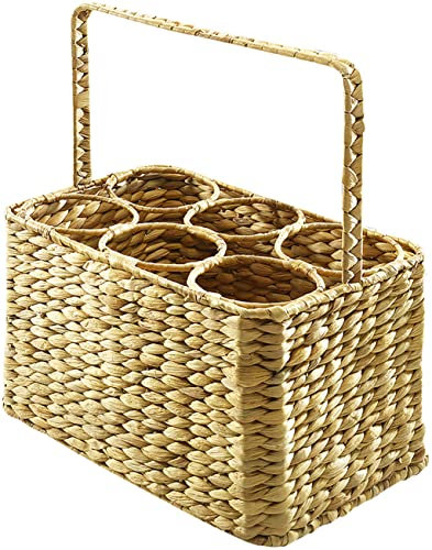 Kobolo Flaschenträger Flaschenkorb -Wasserhyazinthe- für 6 Flaschen