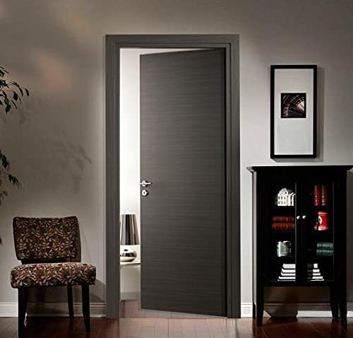 Porte interne Rovere Grigio finitura laminato graffiato effetto spazzolato - compreso telaio e mostrine (70x210 Destra)