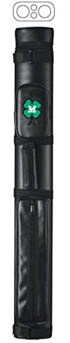 McDermott 2x2 Hard Oval Vinyl Pool/Billiard Cue Case - Black w/Clover
