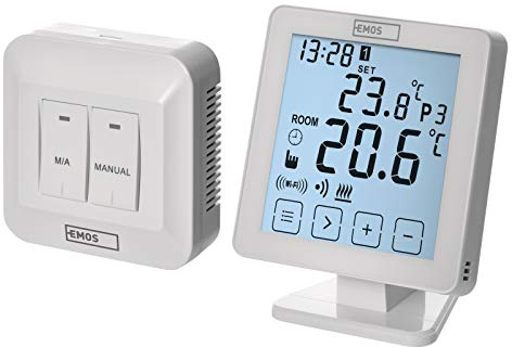 EMOS P5623 WiFi Raumthermostat/Programmierbarer Smart Thermostat für Heizung, Heizungssysteme, Wasserheizung und Kühlungssysteme/Raumtemperaturregler mit App Steuerung Ios/Android, 15 x 96 x 96 mm