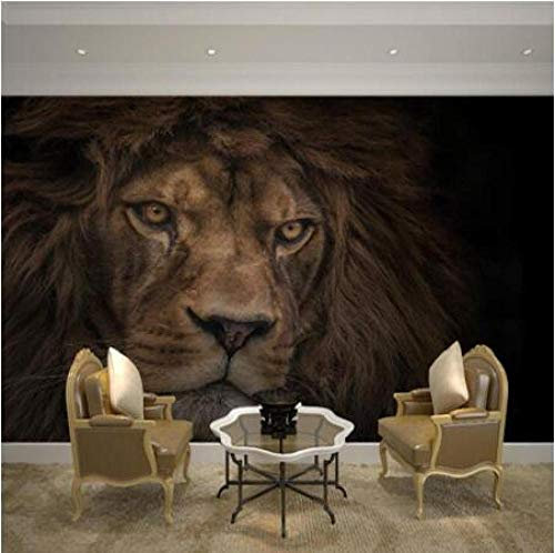 Papier Peint Panoramique 3D Tapisserie Intissé Murales poster geant photo Décoration Murale Effet Trompe Loeil 200x140cm Photo Stéréo Wildlife Lion