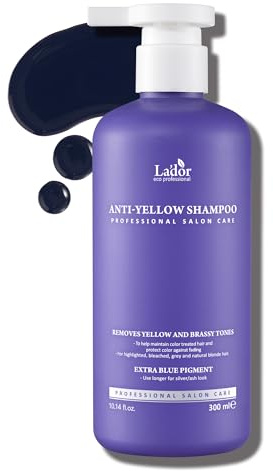 LA'DOR Anti-Yellow Anti-Gelb-Shampoo, 300 ml, Pigment, Dunkelviolett, reaktionsend, Gelbfärbung, gefärbtes Haar, hydrolysiertes Protein, feuchtigkeitsspendend, unterstützt das Haar