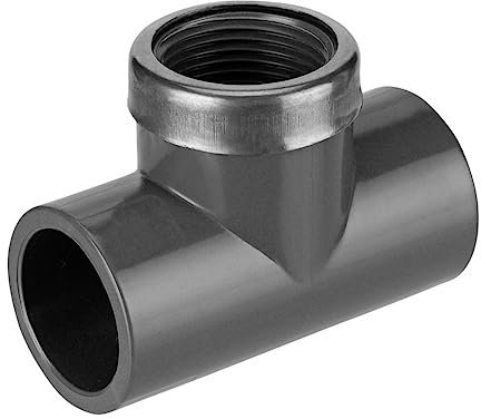 REKUBIK PVC-U T-Stück 90° Klebemuffe x Innengewinde Verstärkungsring Größe 32mm x 1 IG x 32mm