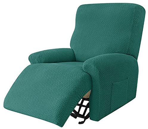 4 Stück Sesselschoner für Relaxsessel ,Stretch Relaxsessel Bezug Sessel-Überwürfe Sofa Abdeckung, Stretchhusse für Fernsehsessel Jacquard Sesselbezug, Sesselauflage Split Schutzhülle ( Color : K )