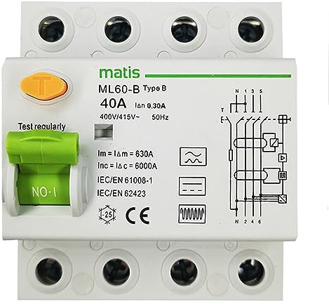 Matis FI Schutzschalter Typ B allstromsensitiv 300mA/40A 4-Pol Intertek