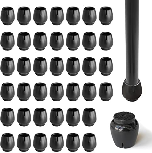 40 Pcs Tappi Per Sedie In Silicone, Gommini Rotondi Coprigambe, Adatti Per Gambe di Sedie Tonde 12-16mm, Proteggere Il Pavimento(NERO)