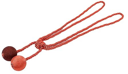 Gardinenbänder 2 Stück Gardinenband Mit Gardinenschnalle Ohne Installation Perforierter Vorhang Hängekugelvorhang, Orange