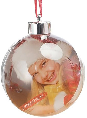 EUBEISAQI 10 Stück Weihnachts-Foto-Kugel-Ornamente, transparente Foto-Kugeln für den Weihnachtsbaum, zum Aufhängen, personalisierte Rahmen-Kugeln für Weihnachten, Feiertage, Dekorationen