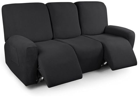 Sesselbezug Ruhesessel Bezüge Sofa überzug 1/2/3 Sitz Sesselschoner, Stretchhusse für Relaxsessel Komplett, Elastisch Liege Ruhesessel Bezüge Sofa überzug Schutzbezug (Color : #2, Size : 3 seat (8pc